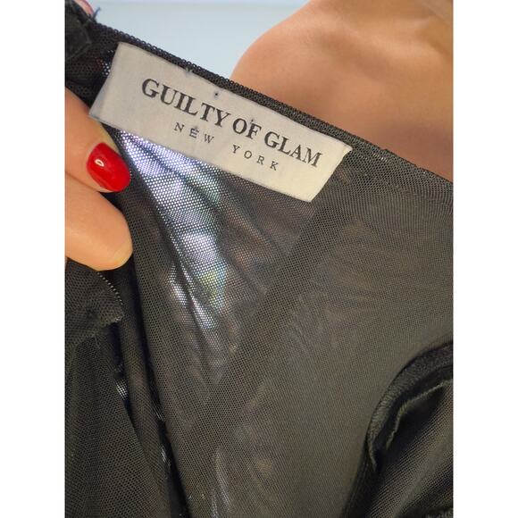 Guilty of Glam Black Velvet Puff-Sleeve Mini Dress (XS) - Picture 9 of 9